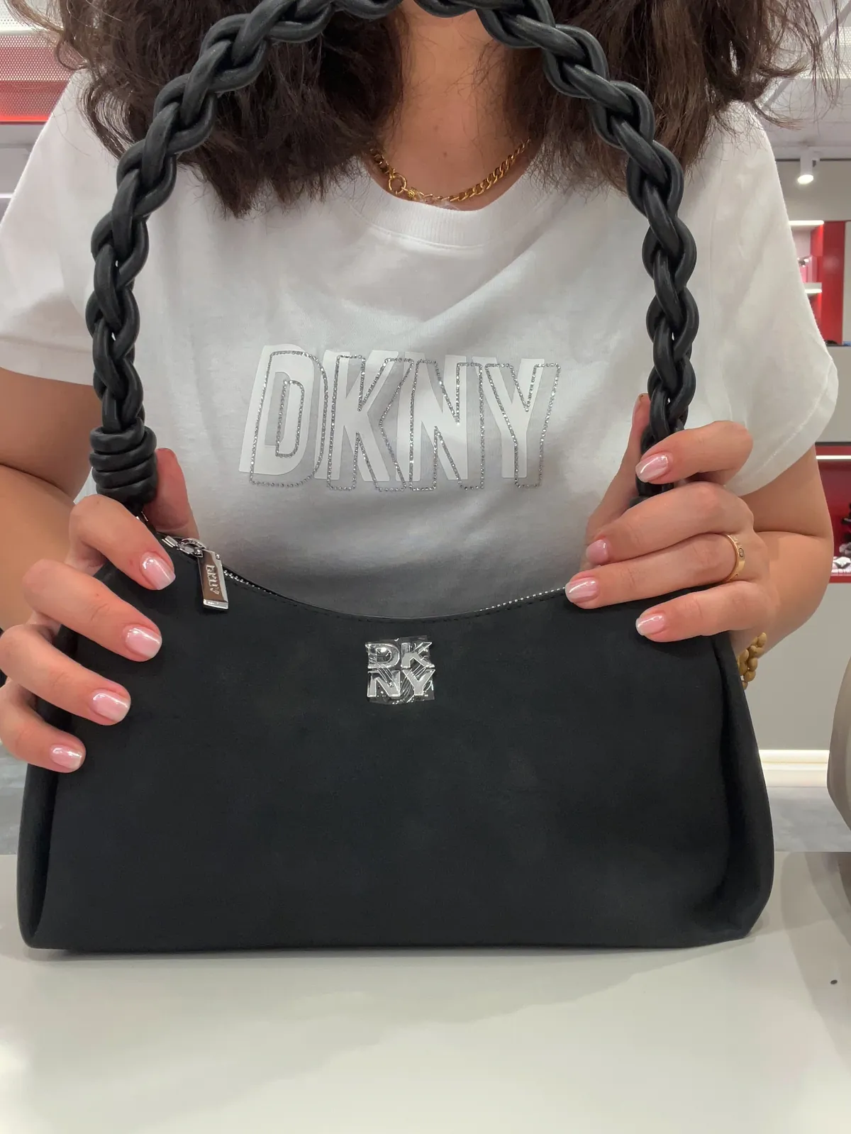 Braided Handle Shoulder Bag