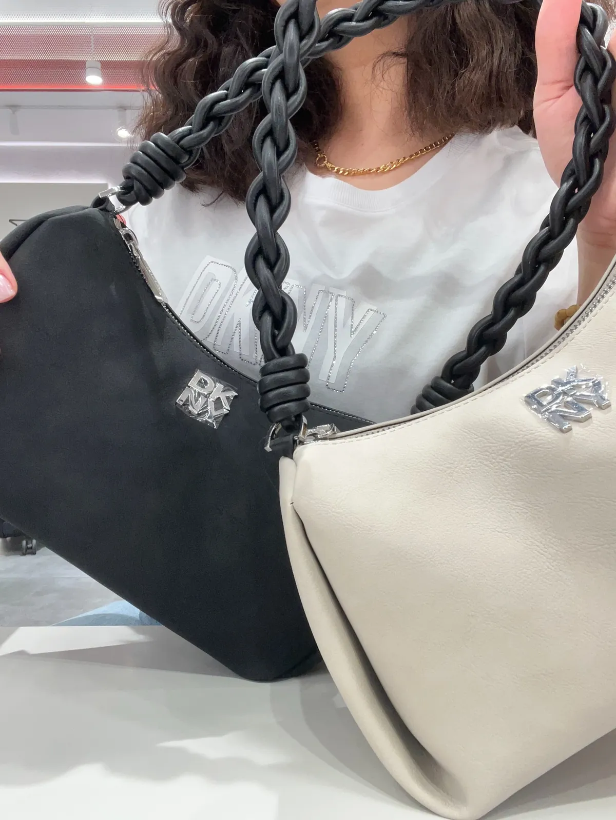 Braided Handle Shoulder Bag