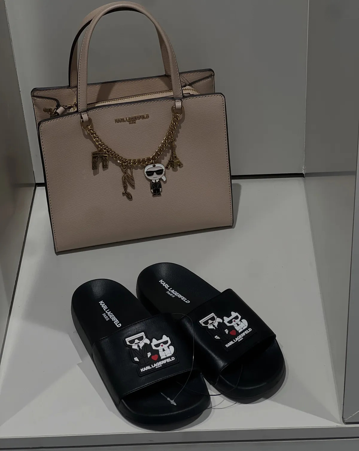 Karl Lagerfeld Bag and Slides Set