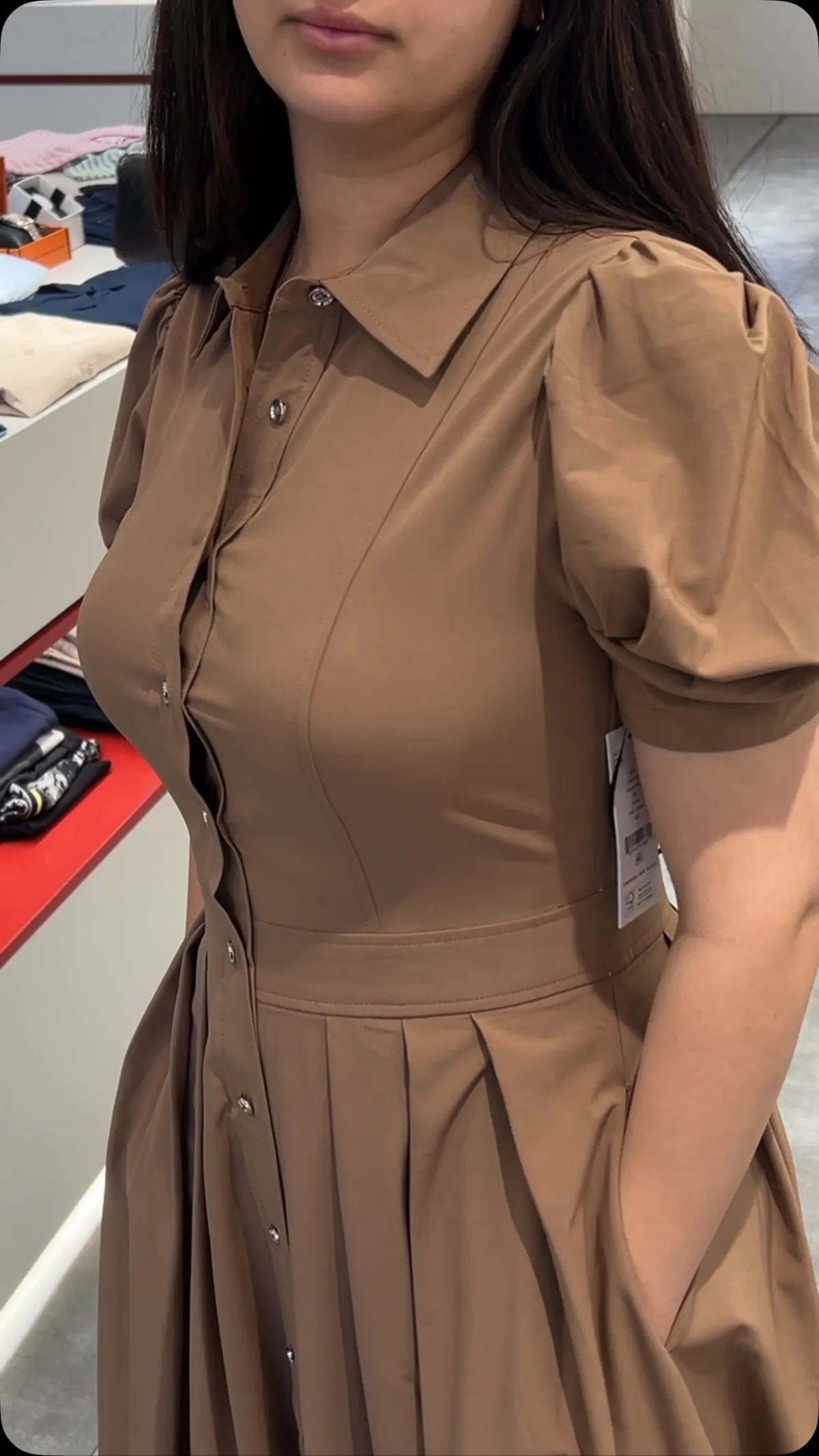 Brown Button-Up Dress
